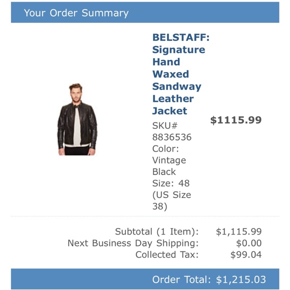 Belstaff Men's Signature Hand Waxed Sandway Leather Jacket Black EU 48 US 38 - Picture 17 of 17